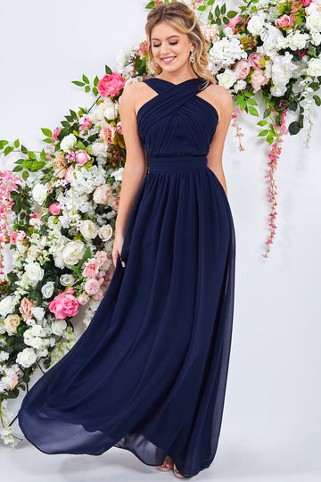 Halter Neck Chiffon Maxi Dress Goddiva